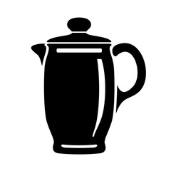 Jug for milk or water canister. Pitcher logo in simple style.