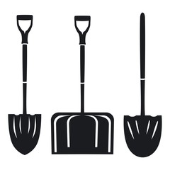Vector illustration icon of a shovel