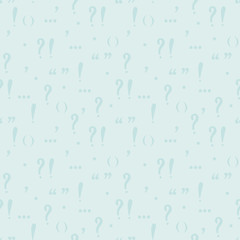 Vector seamless hand-drawn pattern with punctuation marks