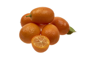 Kumquat Cumquat Fruit on Isolated White Background Close Up