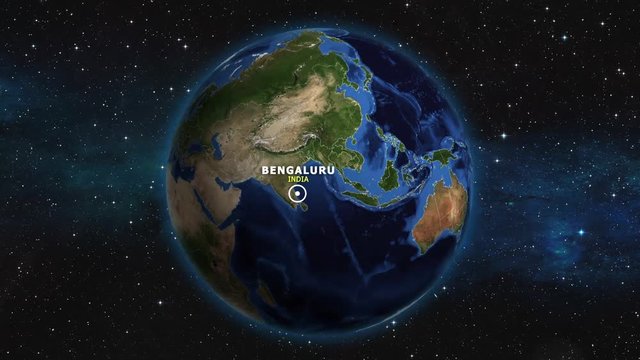 INDIA BENGALURU ZOOM IN FROM SPACE