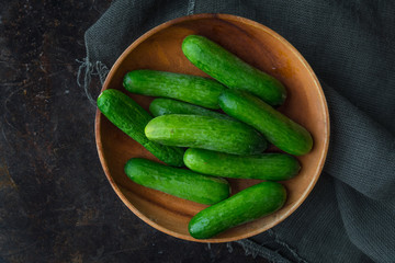 Baby cucumber just come from garden