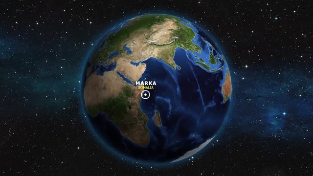 SOMALIA MARKA ZOOM IN FROM SPACE