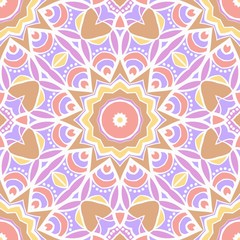 Fototapeta na wymiar Floral Geometric seamless pattern. Decorative art deco style. Vector illustration for design