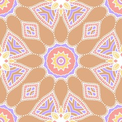 geometric pattern in floral style. Ethnic ornament. Vector illustration. For modern interior design, fashion textile print, wallpaper