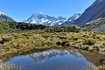 Fototapeta na wymiar New Zealand. The peak of Mount Cook