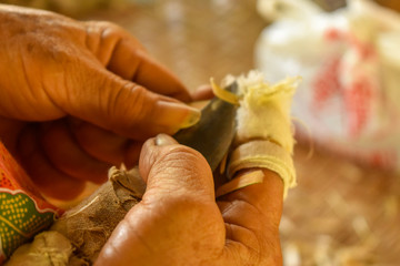 The Local Umbella made by woo and mulberry paper from Chiang Mai Thailand
