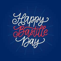 Happy Bastille Day concept. Color background of French National flag. 14th July design for greeting card, poster etc.