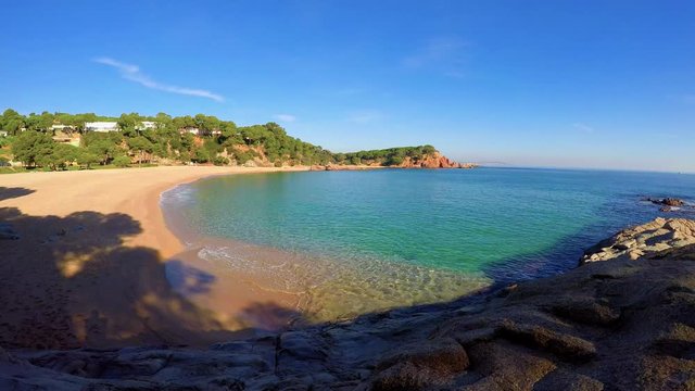 Beautiful bay in Costa Brava, village near the village Plaja de Aro in Spain