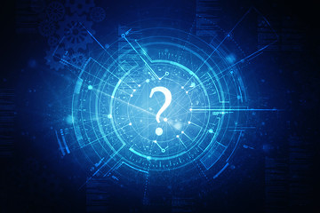 2d rendering question mark concept
