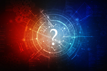 2d rendering question mark concept
