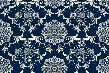 Seamless luxury decorative ornament on background. Luxurious floral ornament on background. Seamless wallpaper pattern. Trendy wallpaper pattern