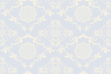 Seamless luxury decorative ornament on background. Luxurious floral ornament on background. Seamless wallpaper pattern. Trendy wallpaper pattern