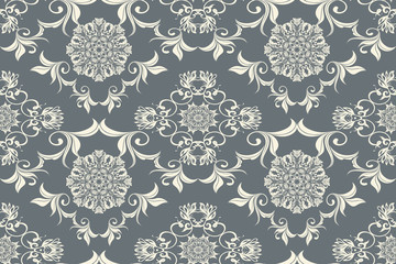 Seamless luxury decorative ornament on background. Luxurious floral ornament on background. Seamless wallpaper pattern. Trendy wallpaper pattern