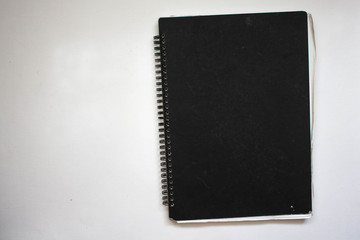 diary on the table with things