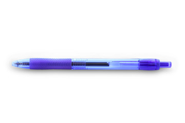 A blue pen on white background.