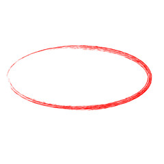 red oval and circle crayon frame