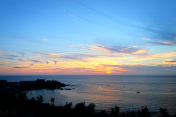 Beautiful sunset view magic moment with in Japan Okinawa