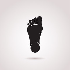 Human foot vector icon. 