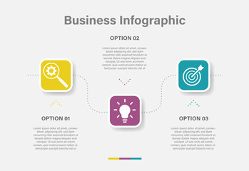 Process chart 3 steps diagram