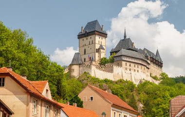 Fototapeta na wymiar Royal Castle Karlstejn. Central Bohemia, Karlstejn village, Czech Republic