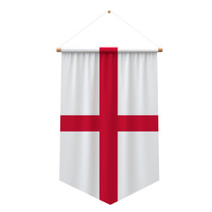 England flag cloth hanging banner. 3D Rendering