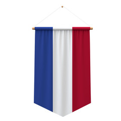 Netherlands flag cloth hanging banner. 3D Rendering