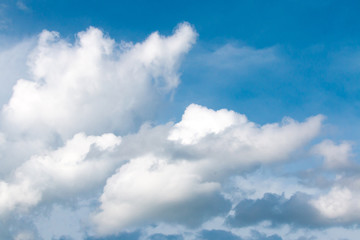 Blue sky with white clouds.