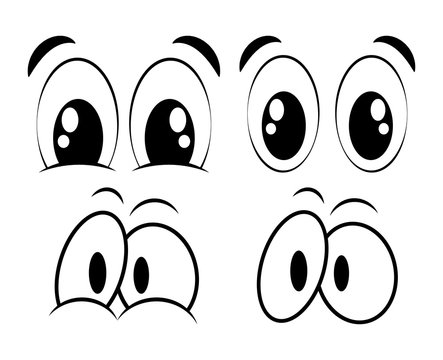 cartoon eyes set for comic book vector design isolated on white Stock  Vector | Adobe Stock