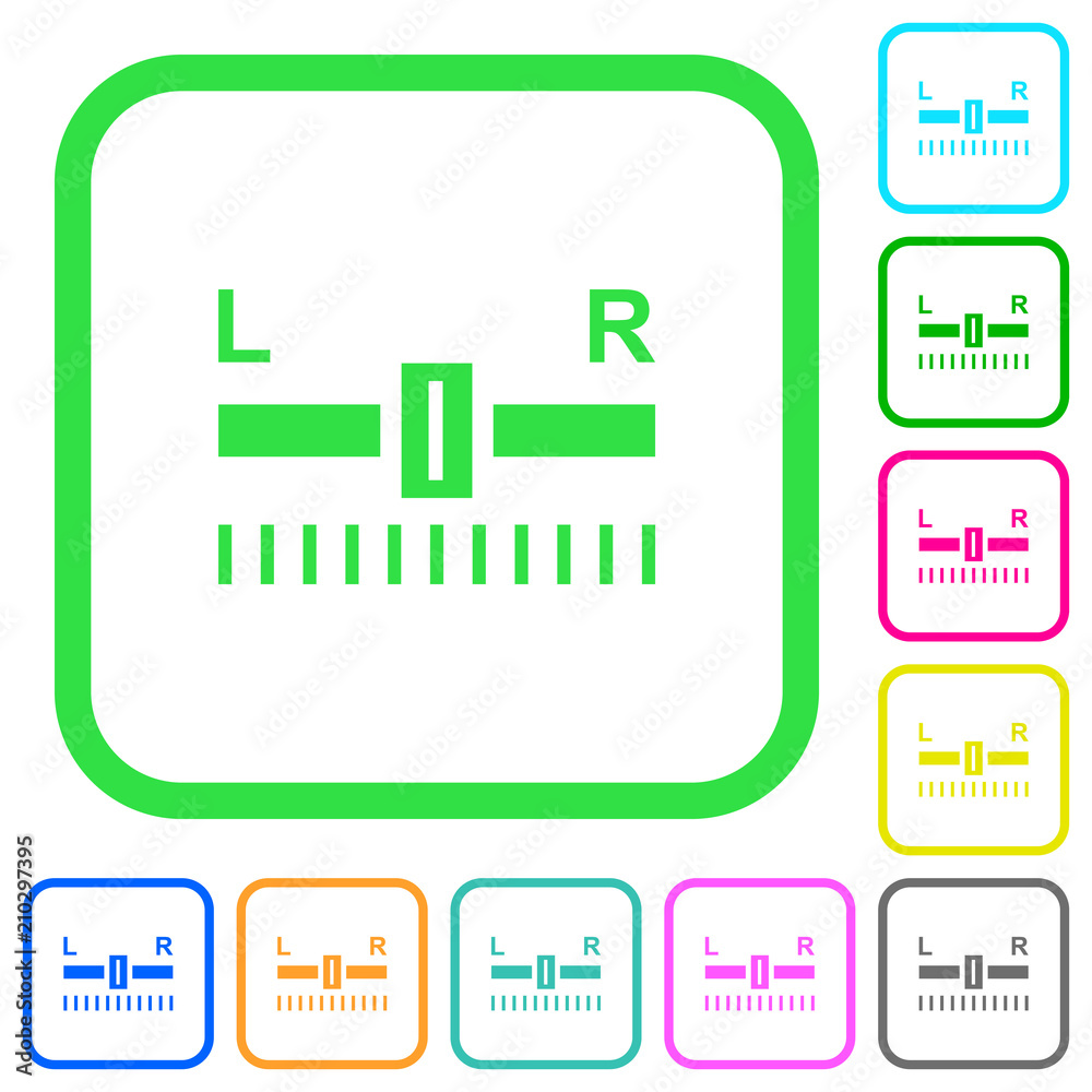 Sticker Audio balance control vivid colored flat icons