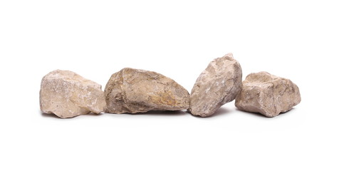 Rock pile isolated on white background and texture