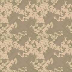 Military camouflage seamless pattern in green, beige and brown colors