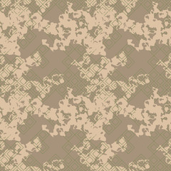 Military camouflage seamless pattern in green, beige and brown colors