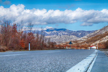 Obraz premium Montenegro. Beautiful summer landscape. Road, mountains, desert.