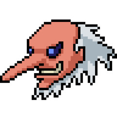 Obraz premium vector pixel art demon head