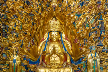 The thousand-hand audio-visual image in dazu rock carvings in chongqing, China