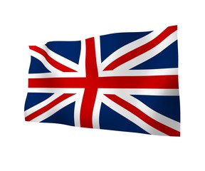 Waving flag of the Great Britain. British flag.