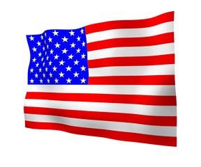 Waving flag of the United States of America.