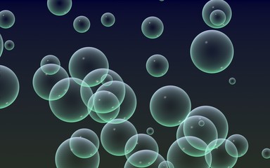 Dark background green mesh bubbles. Wallpaper, texture with bubble. 3D illustration