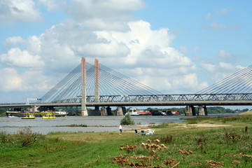 Ships sailiing river Waal