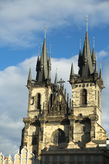 Fototapeta na wymiar Church of Our Lady before Tyn on Old Town Square in Prague