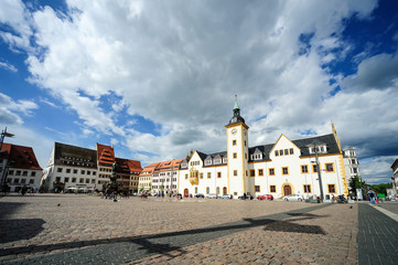 Rathaus auf dem Obermarkt, Freiberg, Sachsen, Deutschland, Europa