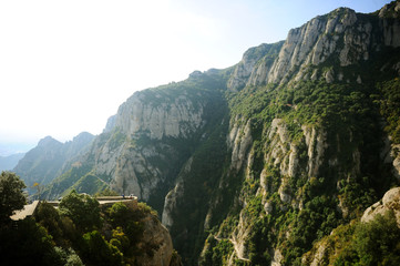 Fototapeta na wymiar View from the mountain of Montserrat. Spain