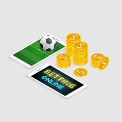 isometric football betting online make money vector