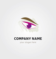 Logo Oeil et Sourcils - Icone Marque - Vision et Optique - Design pour Société