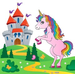 Fototapeta premium Standing unicorn theme image 6