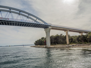 Bridge between two islands Ugljan and Pasman  in Croatia called Zdrelac