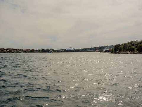 Bridge between two islands Ugljan and Pasman  in Croatia called Zdrelac