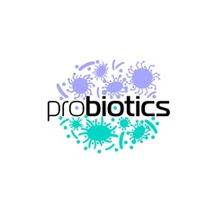 probiotics bacteria logo. concept of healthy nutrition ingredient for therapeutic purposes. simple flat style trend modern logotype graphic design isolated on white background