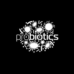 probiotics bacteria logo. concept of healthy nutrition ingredient for therapeutic purposes. simple flat style trend modern logotype graphic design isolated on white background